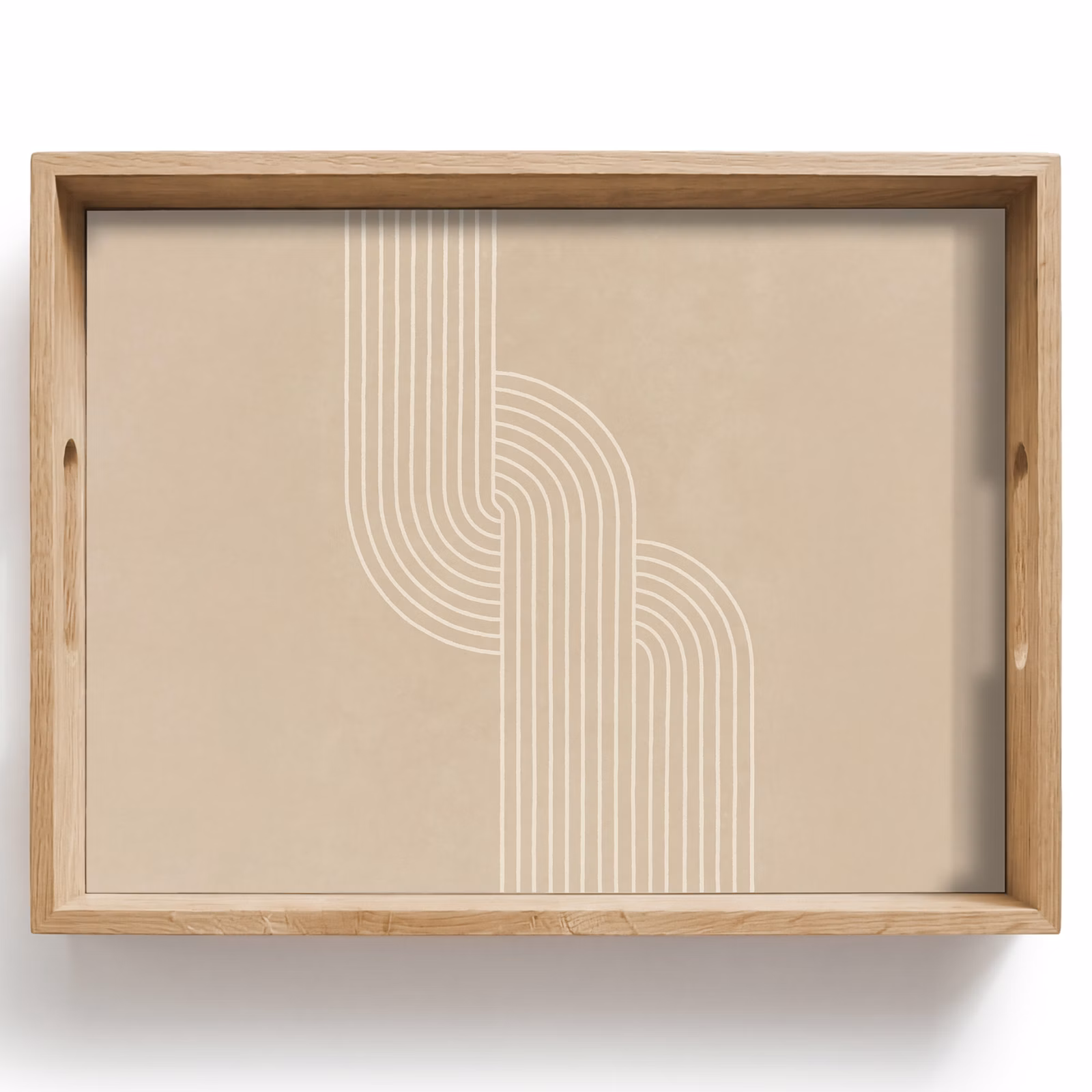 Dienblad - Parallelle lijnen - Lichte textuur - Beige — 1