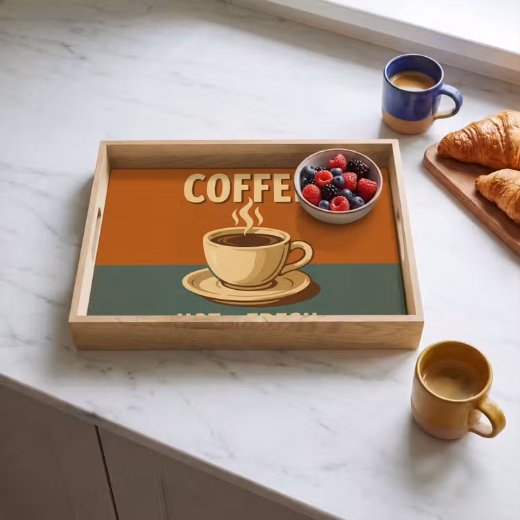 Dienblad - Koffie - Kop - Vintage - Quote — 4