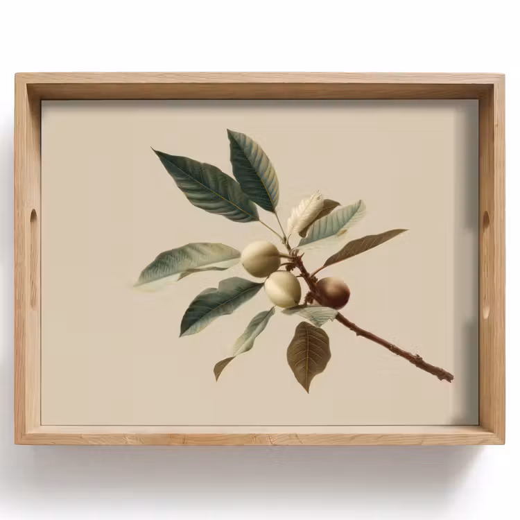 Dienblad - Tak - Groene Bladeren - Vruchten — 1