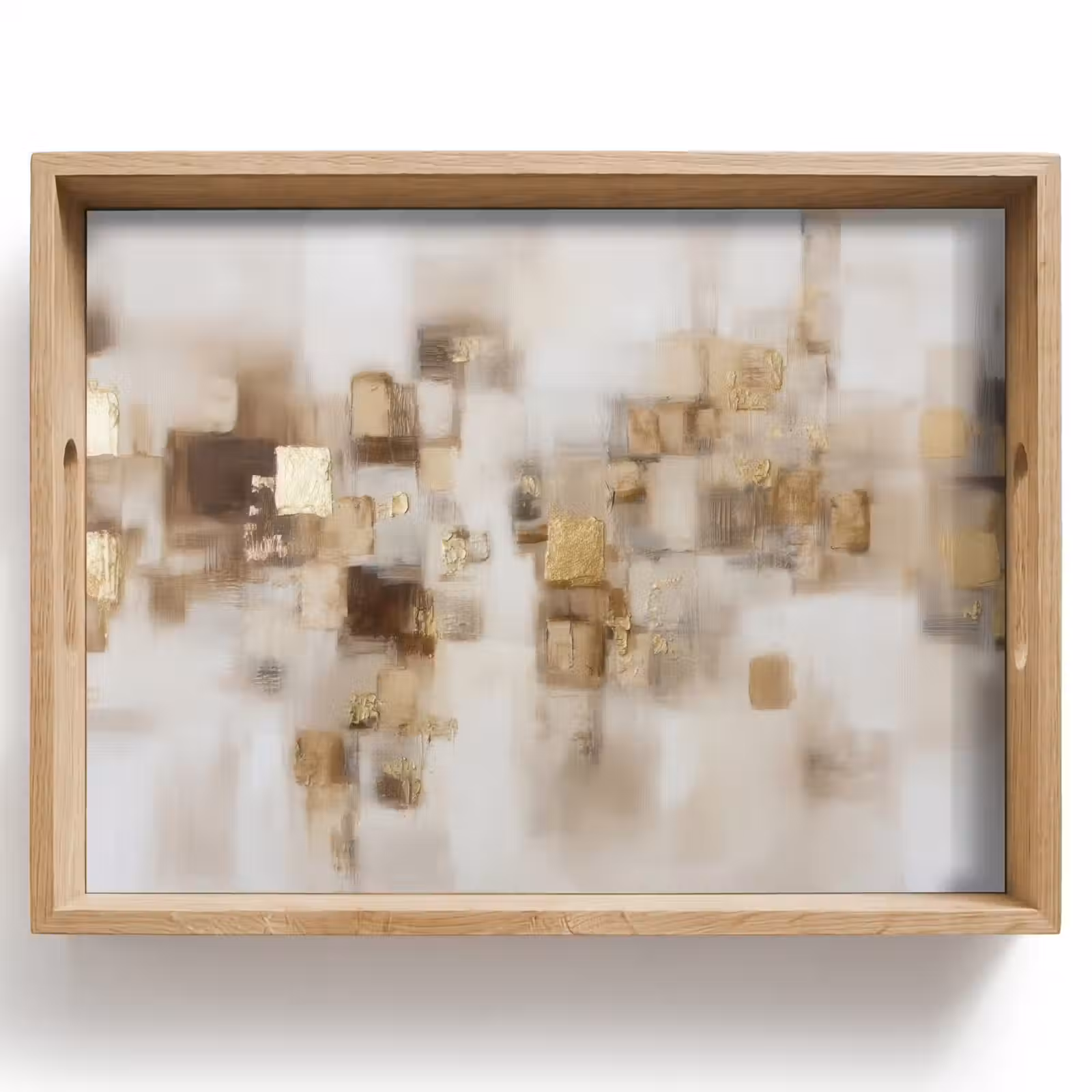 Dienblad - Abstracte vierkanten - Aardetonen - Mistig — 1