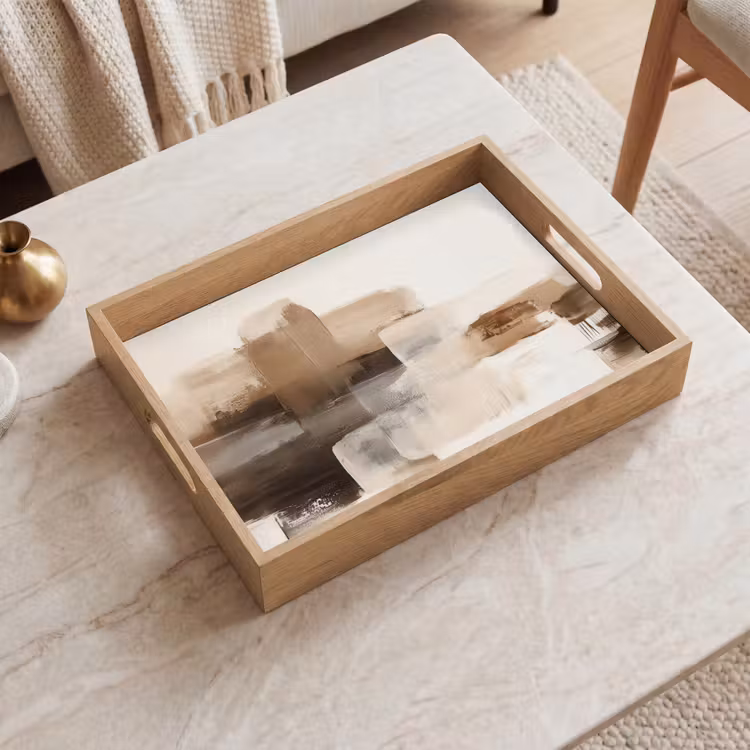 Dienblad - Penseelstreken - Abstract landschap - Rust — 2