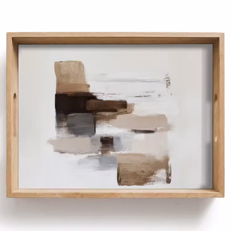 Dienblad - Penseelstreken - Balans - Beige - Bruin — 1