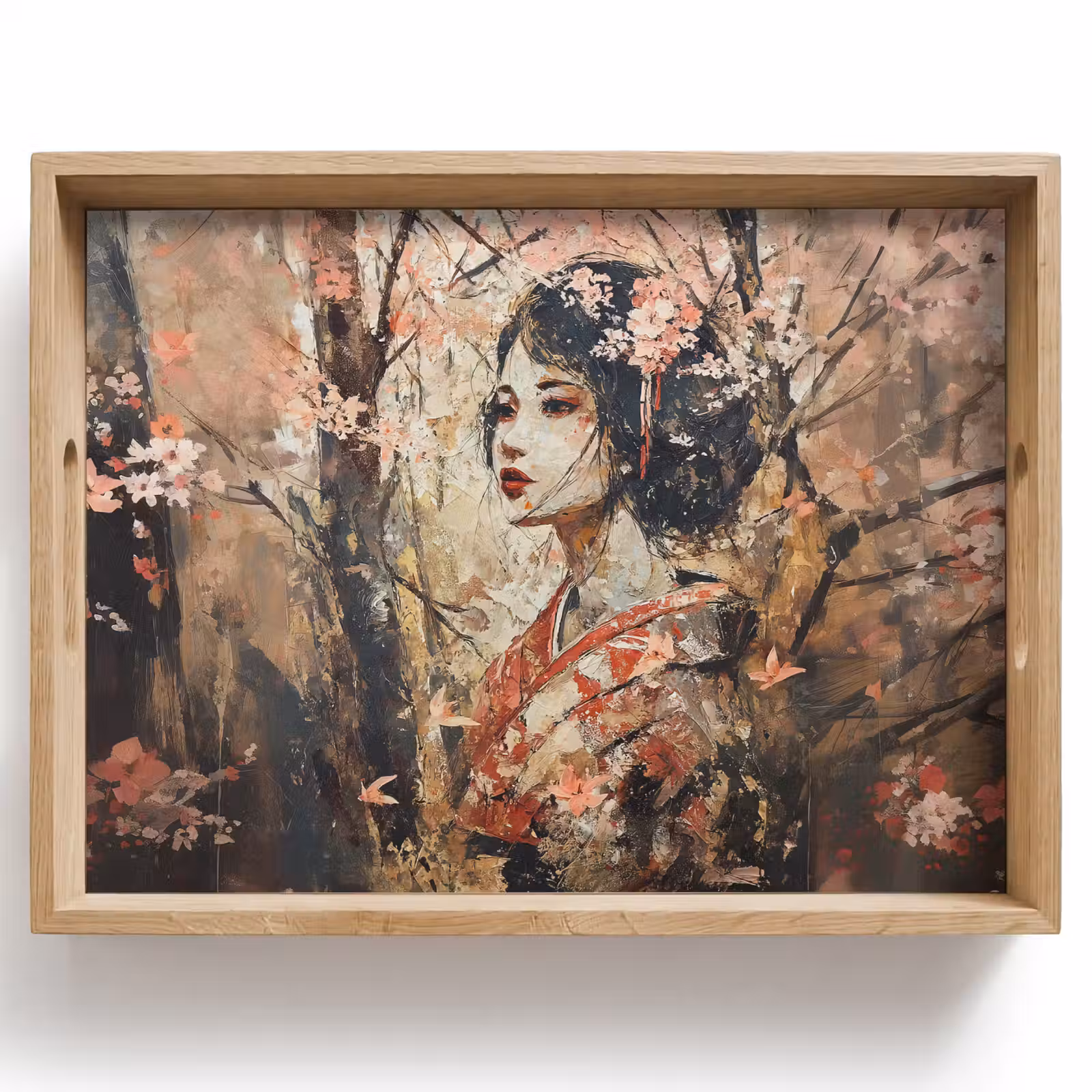 Dienblad - Kimono - Vrouw - kersenbomen — 1