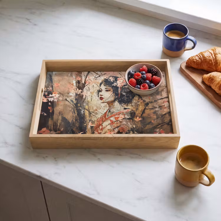 Dienblad - Kimono - Vrouw - kersenbomen — 4