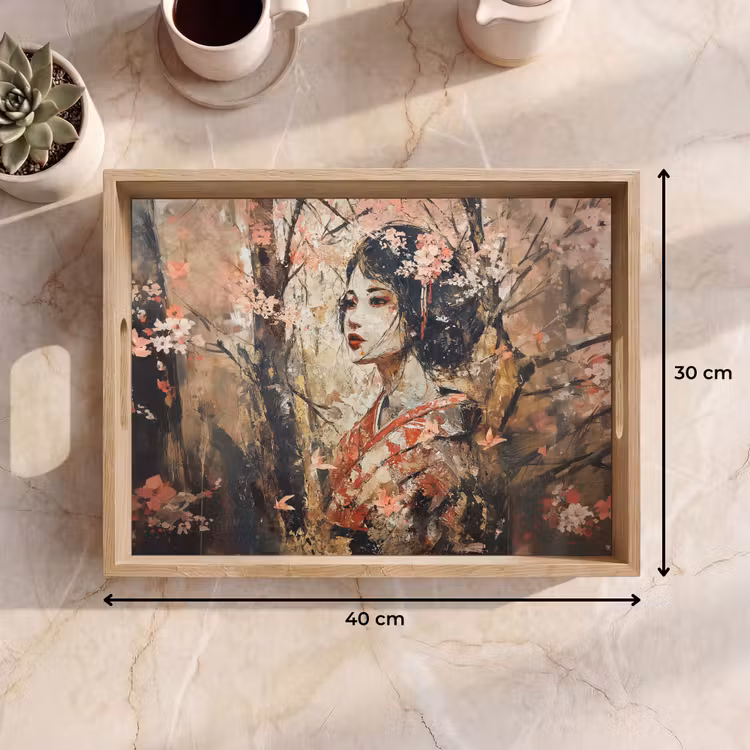 Dienblad - Kimono - Vrouw - kersenbomen — 9