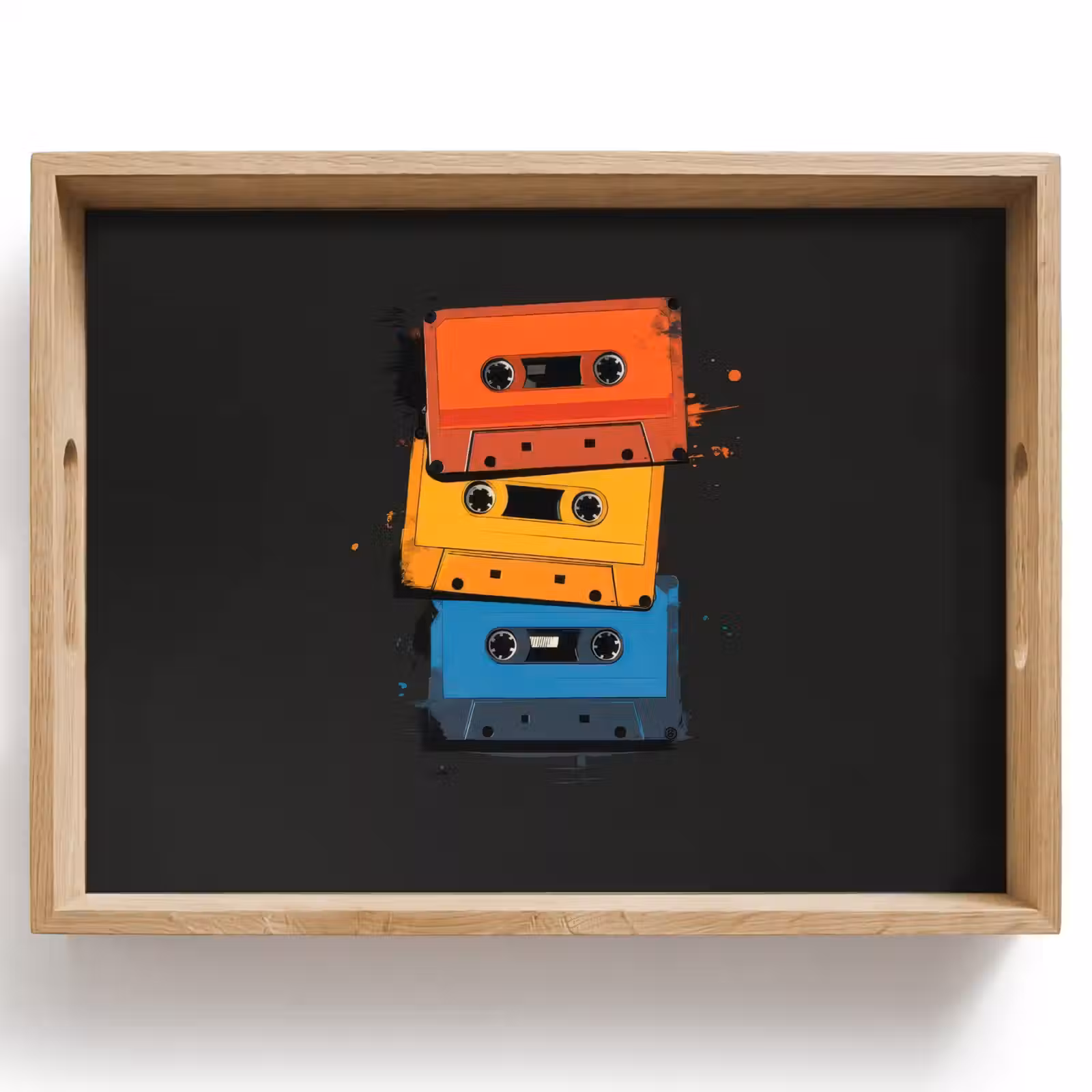 Dienblad - Cassettes - Kleurrijk - Verfspatten — 1