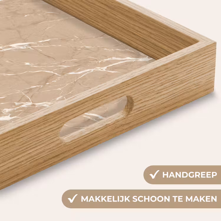Dienblad - Zandkleurig Marmer met Witte Aders — 5