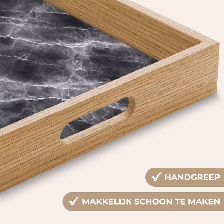 Dienblad - Zwart Marmer met Witte Aders — 5