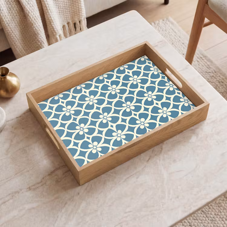 Dienblad - Patroon - Symmetrisch - Blauw — 2