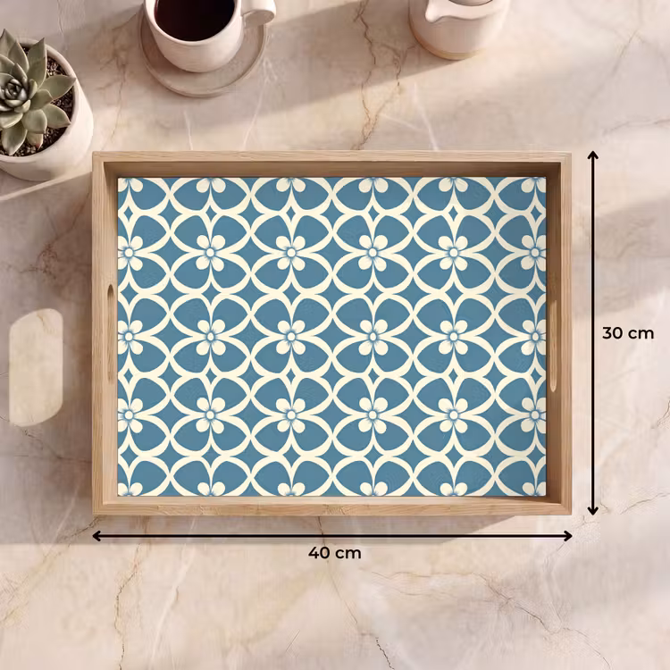Dienblad - Patroon - Symmetrisch - Blauw — 9