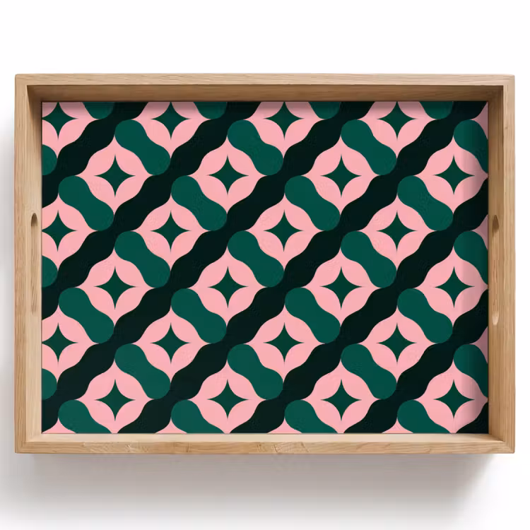 Dienblad - Groen - Roze - Retro - Sterren — 1