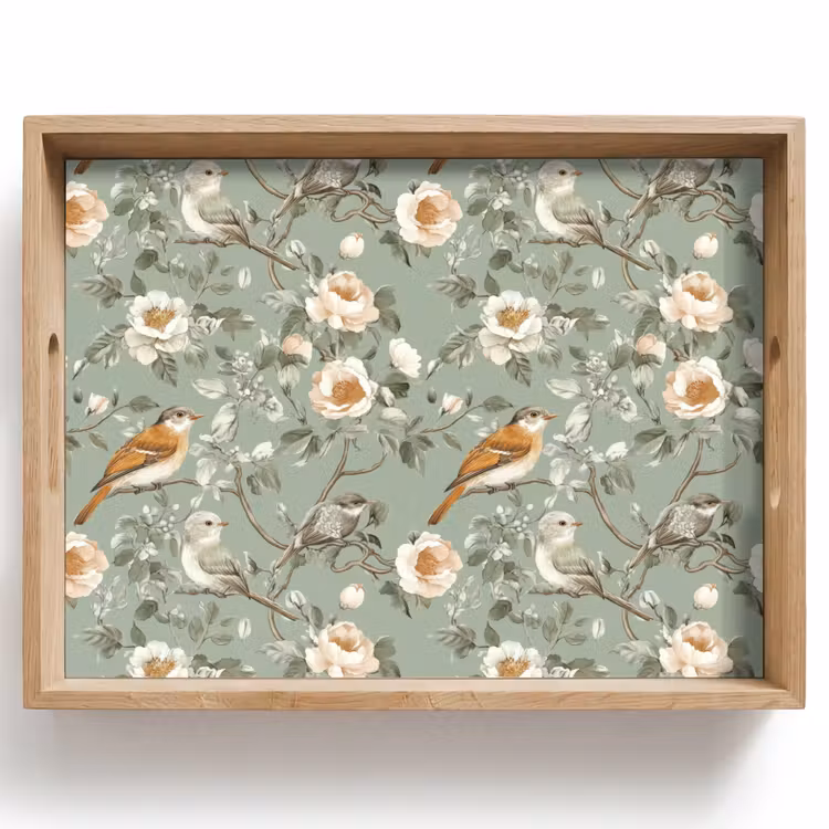 Dienblad - Roze - Vogels - Kleurrijk — 1