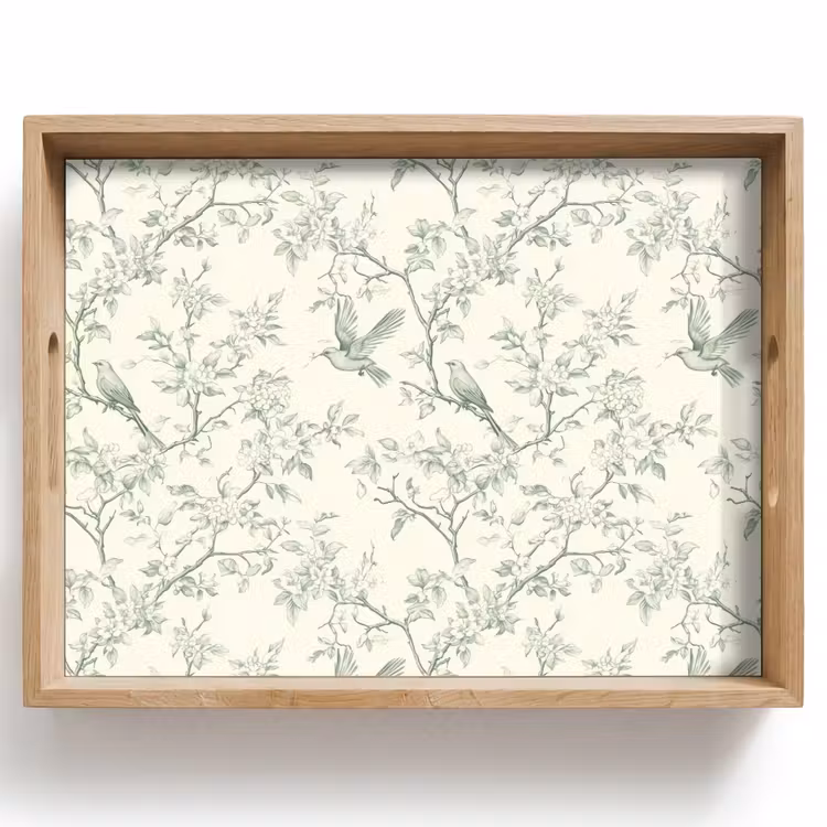 Dienblad - Klassiek - Vogels - Groen — 1