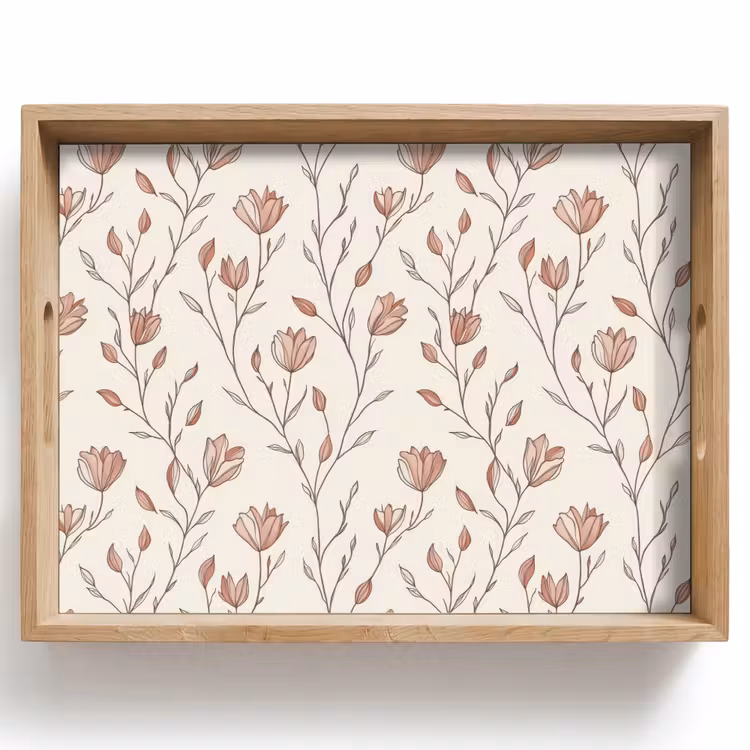 Dienblad - Patroon - Klassiek - Roze — 1