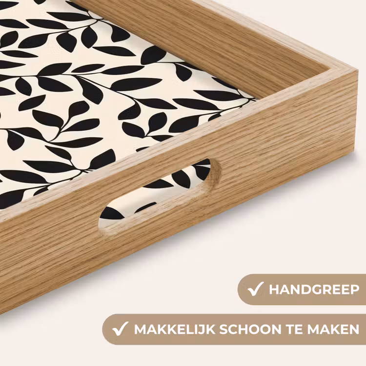 Dienblad - Elegant - Patroon - Zwart - Beige — 5