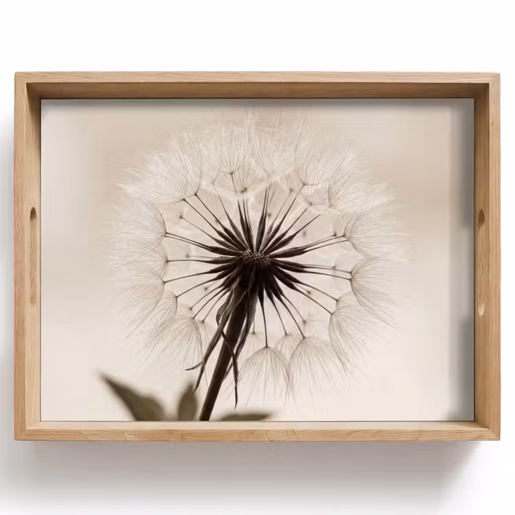 Dienblad - Paardenbloem - Minimalistisch - Wit