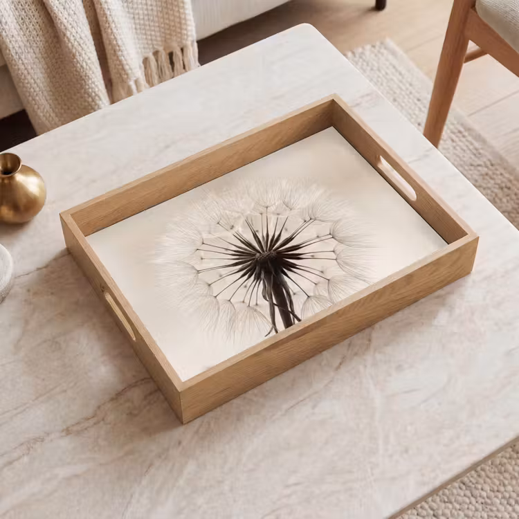 Dienblad - Paardenbloem - Minimalistisch - Wit — 2