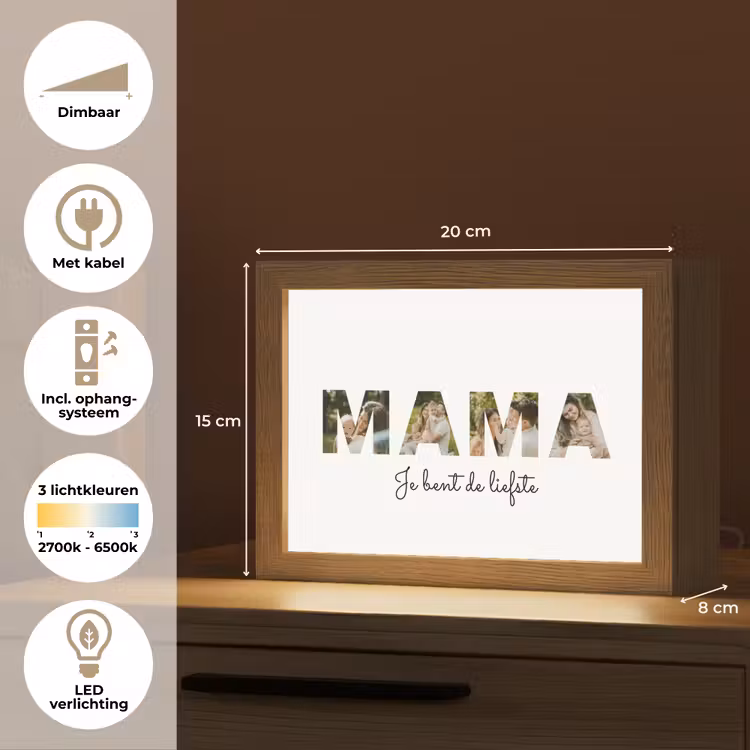 Gepersonaliseerde Lightbox - Mama - Lettercollage — 6