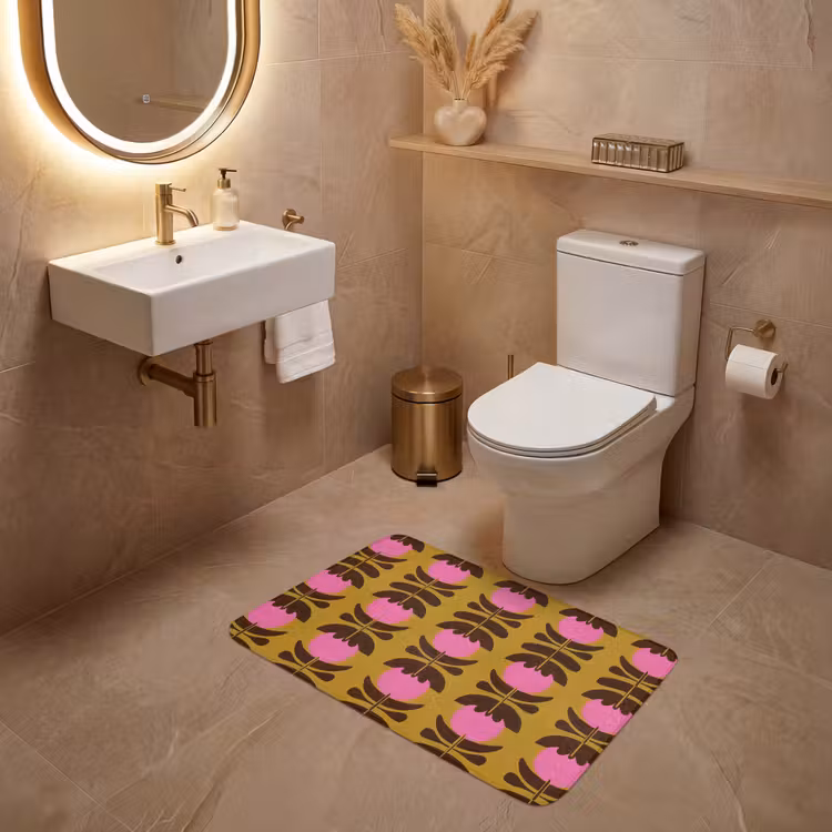 Wc Mat - Abstract - Bloemen - Roze — 4