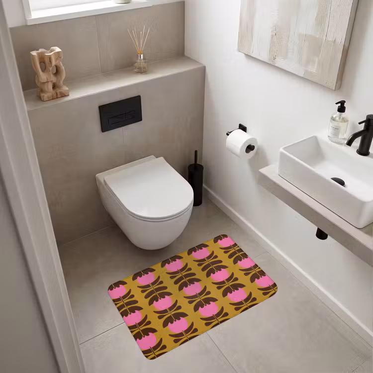 Wc Mat - Abstract - Bloemen - Roze — 6