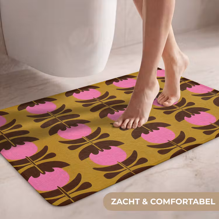 Wc Mat - Abstract - Bloemen - Roze — 7