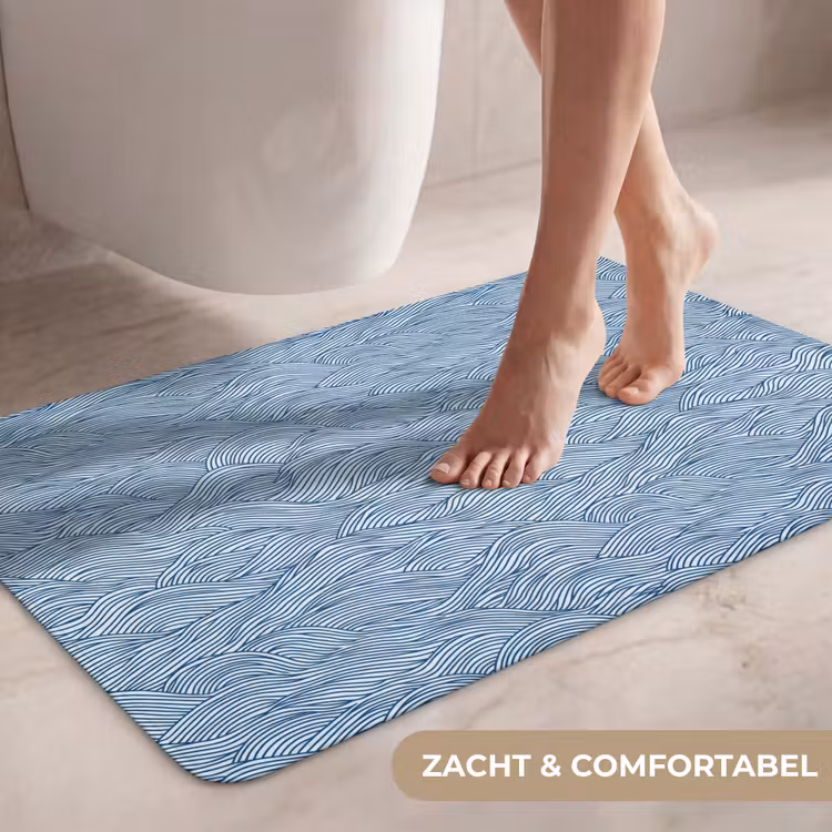 Wc Mat - Golven - Ritmisch - Blauw — 7
