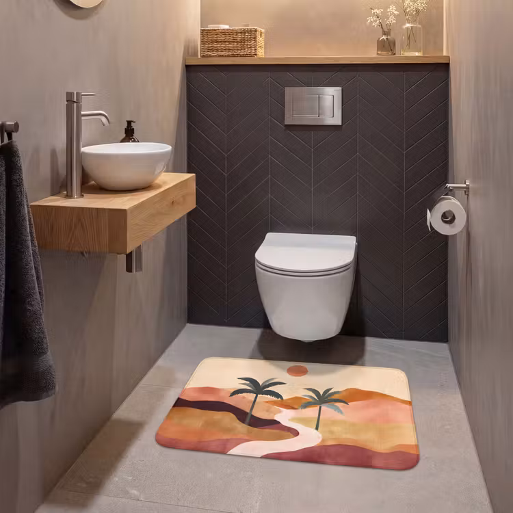 Wc Mat - Heuvels - Palmbomen - Abstract — 2