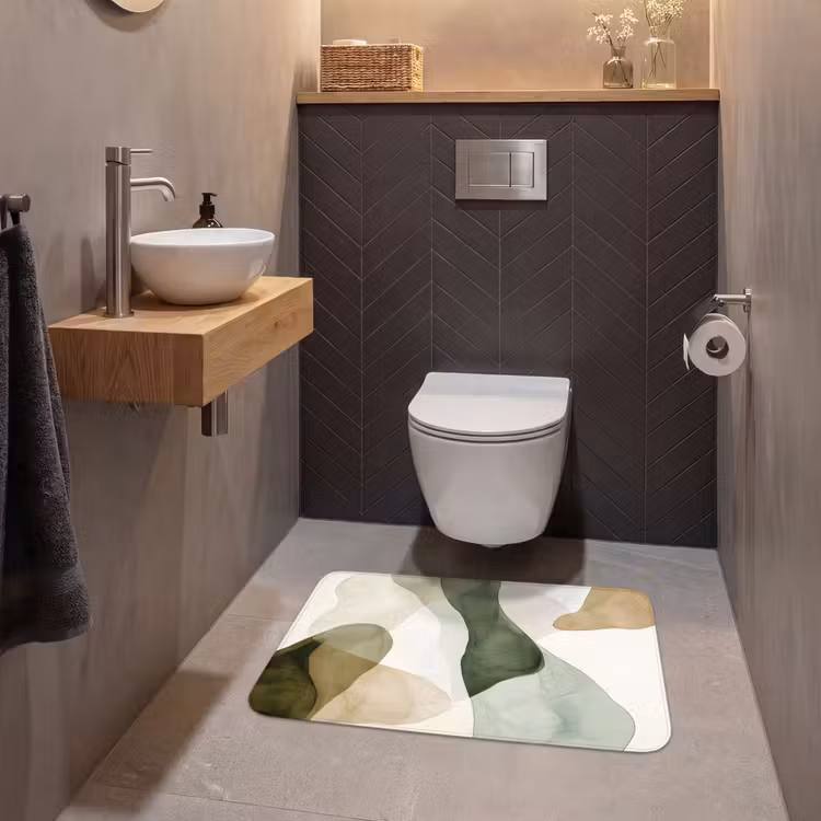Wc Mat - Japandi - Abstract - Groen — 2