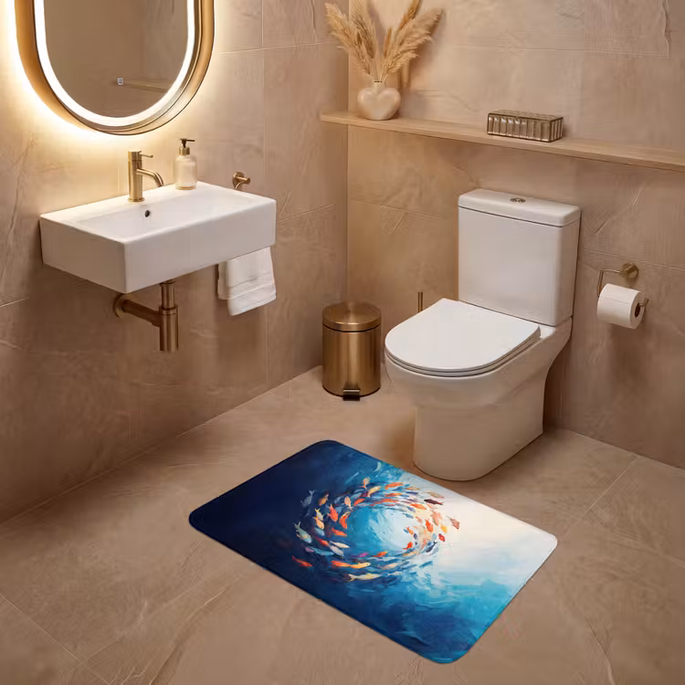 Wc Mat - Zee - Vissen - Kleurrijk - Dynamisch — 4
