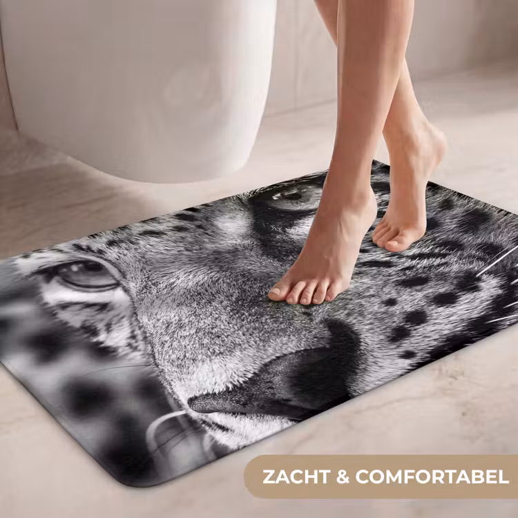 Wc Mat - Luipaard - Zwart - Wit - Oog — 7