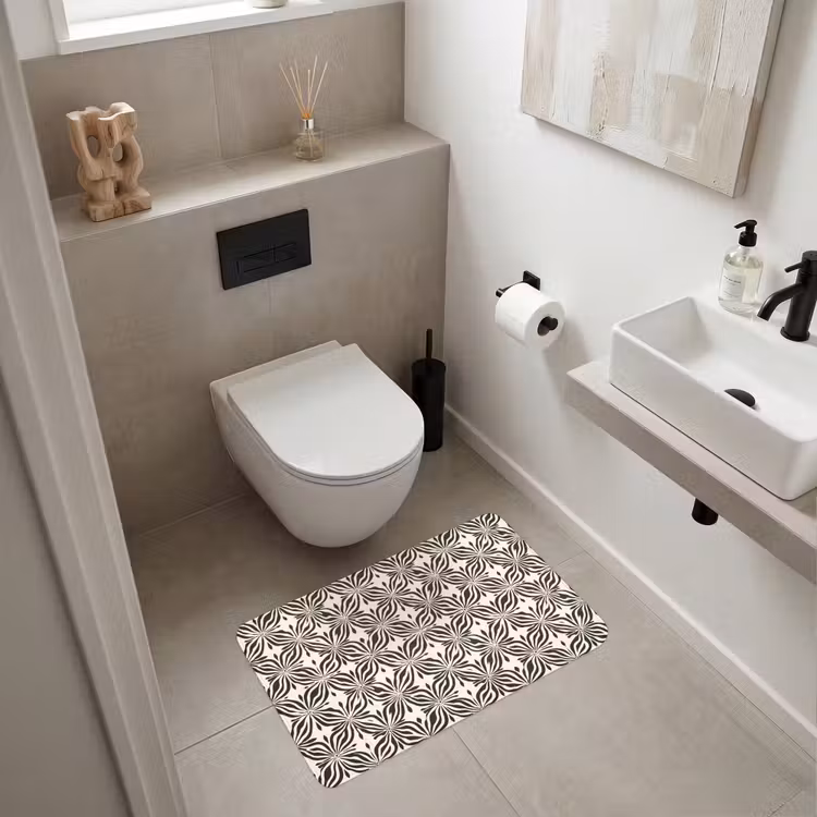 Wc Mat - Grafisch - Patroon - Zwart — 6