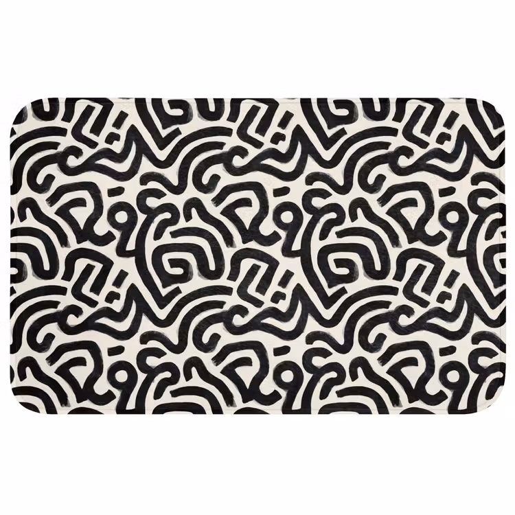 Wc Mat - Modern - Abstract - Zwart — 1