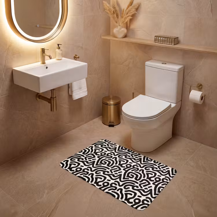 Wc Mat - Modern - Abstract - Zwart — 4