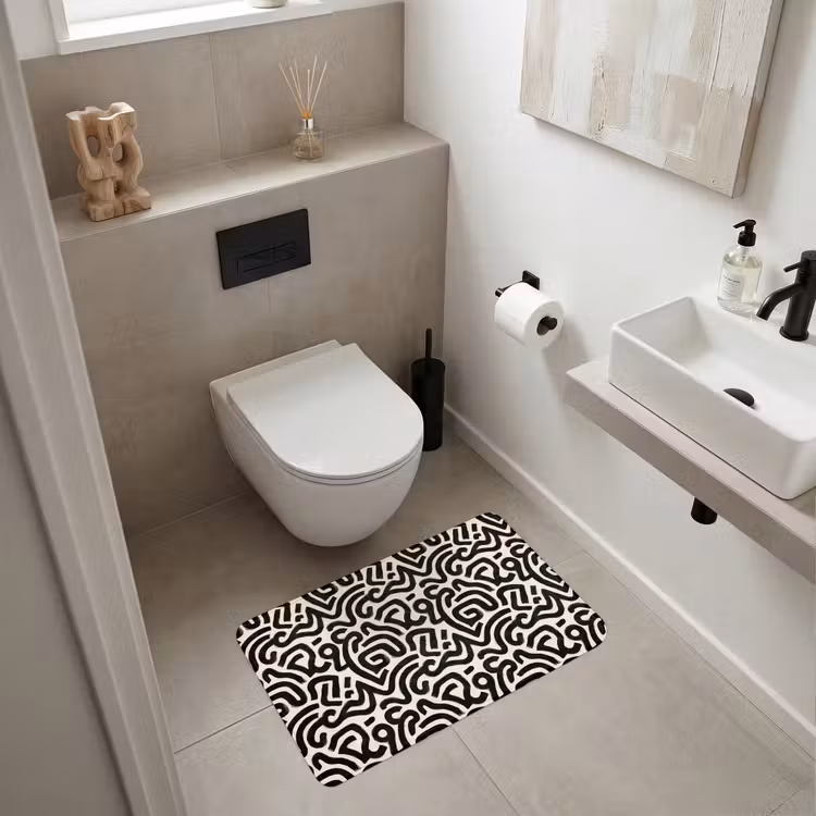Wc Mat - Modern - Abstract - Zwart — 6