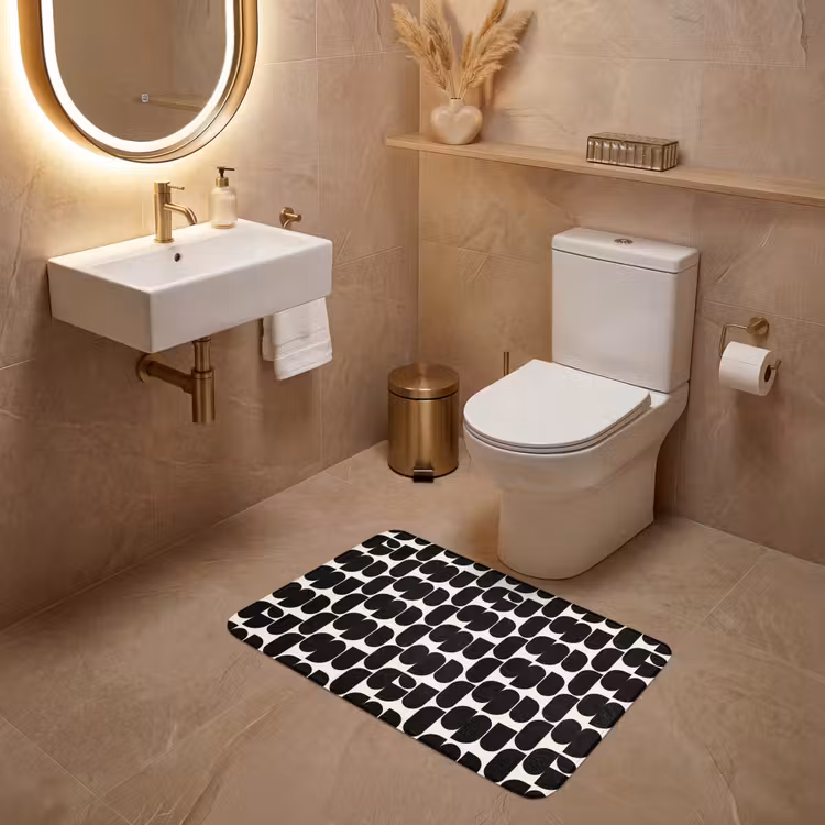 Wc Mat - Modern - Patroon - Zwart — 4