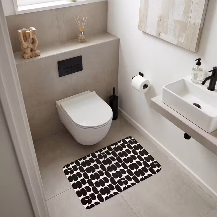Wc Mat - Modern - Patroon - Zwart — 6