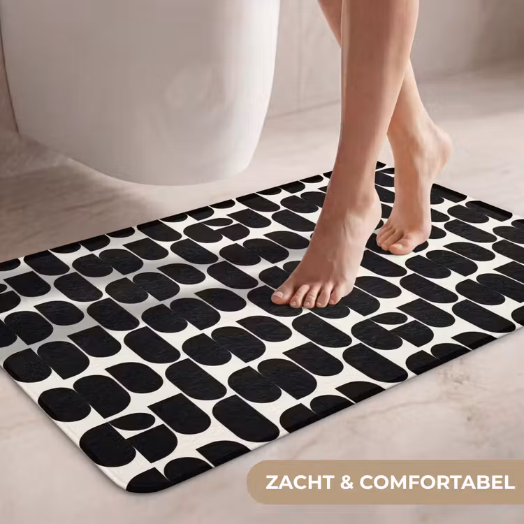 Wc Mat - Modern - Patroon - Zwart — 7