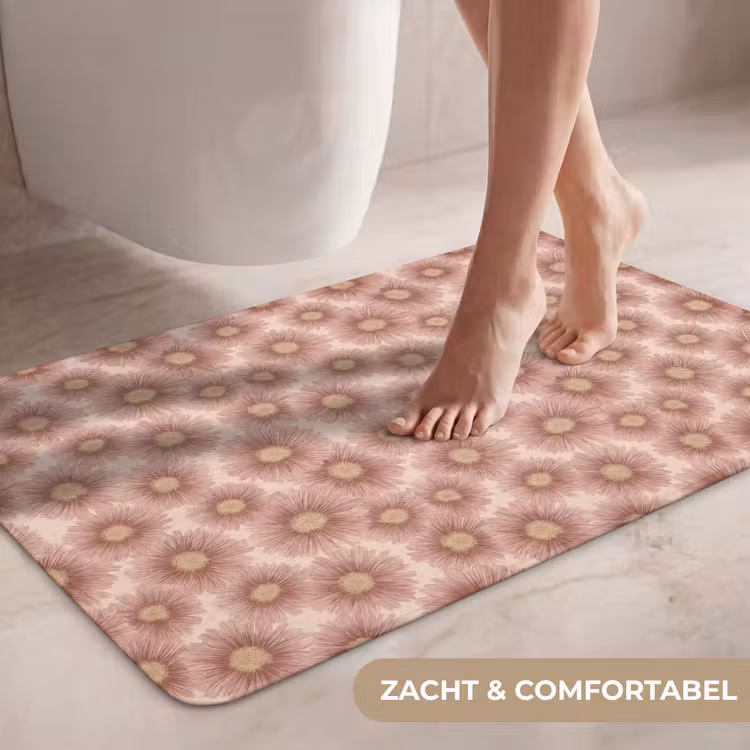 Wc Mat - Gerbera - Bloemen - Roze — 7
