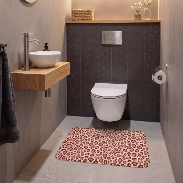 Wc Mat - Luipaard - Patroon - Roze — 2