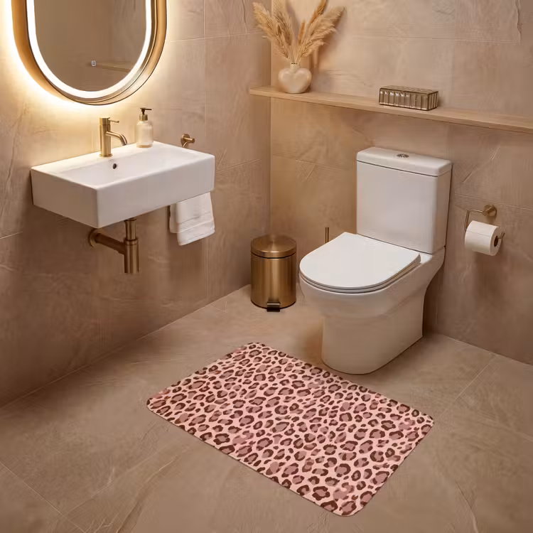 Wc Mat - Luipaard - Patroon - Roze — 4
