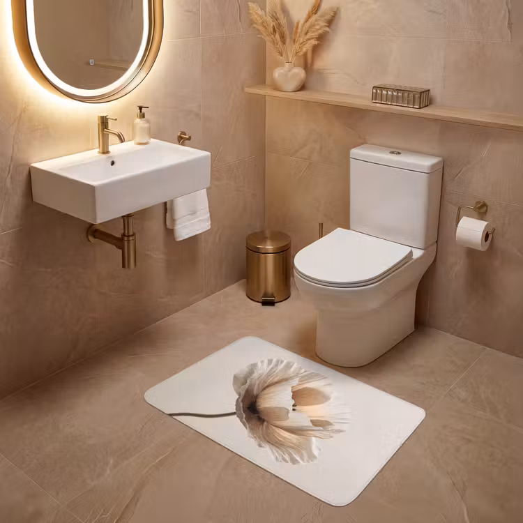 Wc Mat - Bloem - Beige - CrÃ¨me — 4