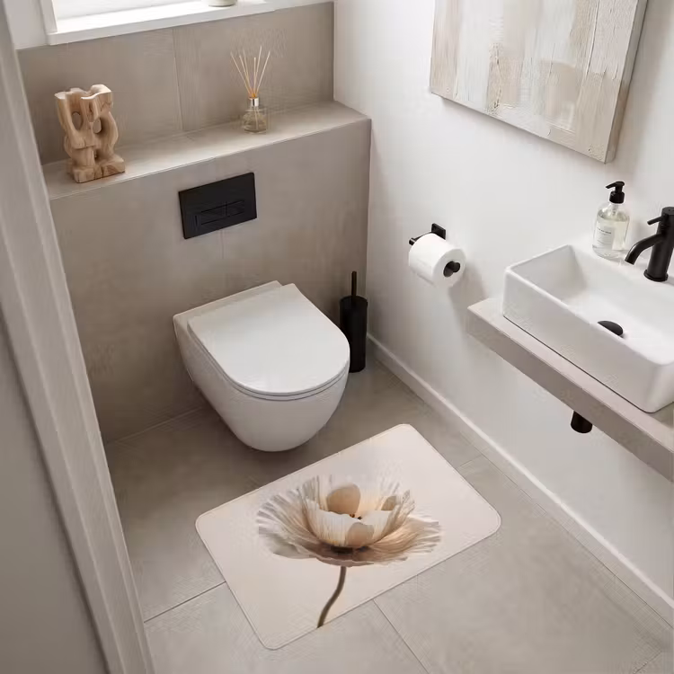 Wc Mat - Bloem - Beige - CrÃ¨me — 6