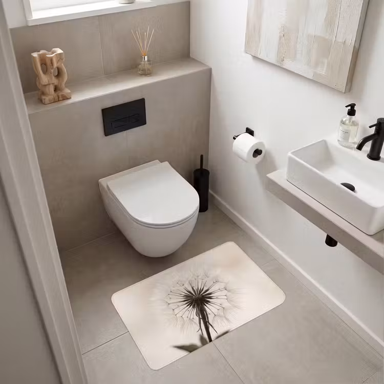 Wc Mat - Paardenbloem - Minimalistisch - Wit — 6