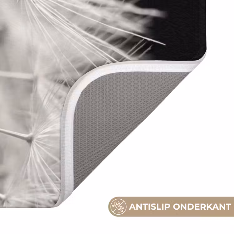 Wc Mat - Paardenbloem - Zwart - Wit — 3