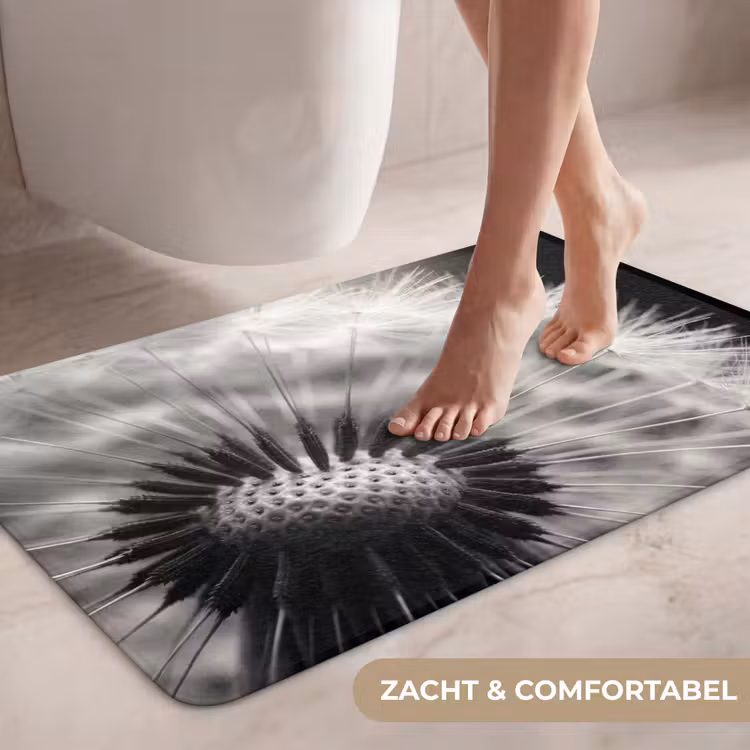 Wc Mat - Paardenbloem - Zwart - Wit — 7