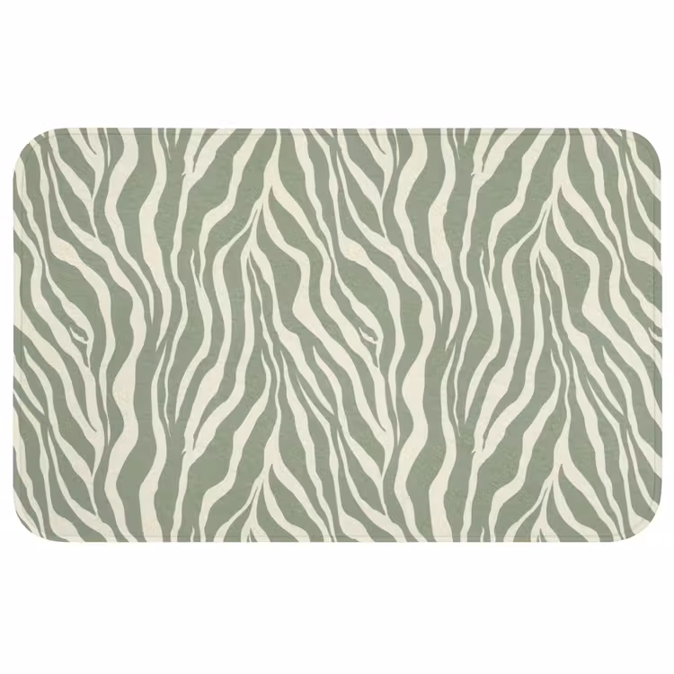 Wc Mat - Zebra - Motief - Groen — 1