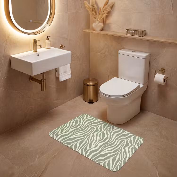 Wc Mat - Zebra - Motief - Groen — 4