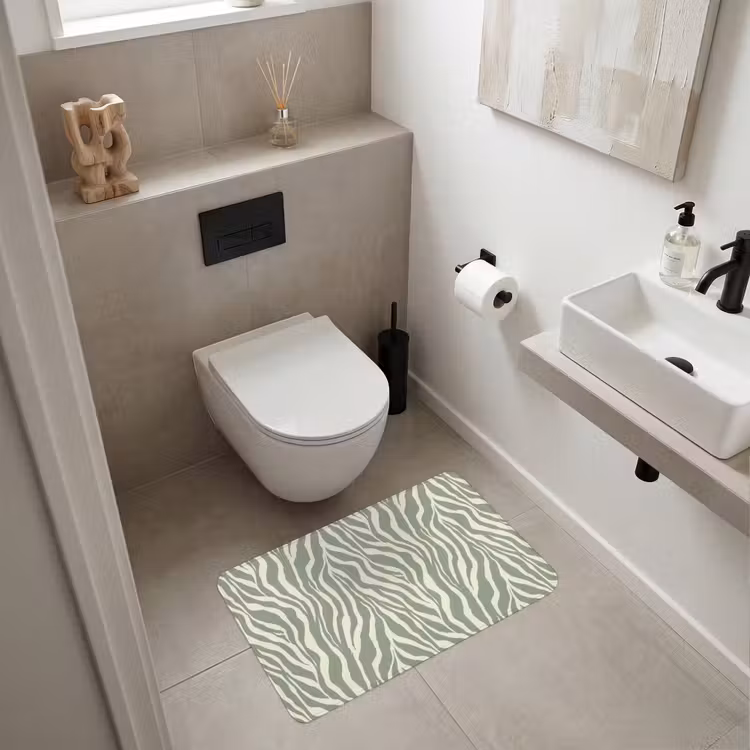 Wc Mat - Zebra - Motief - Groen — 6