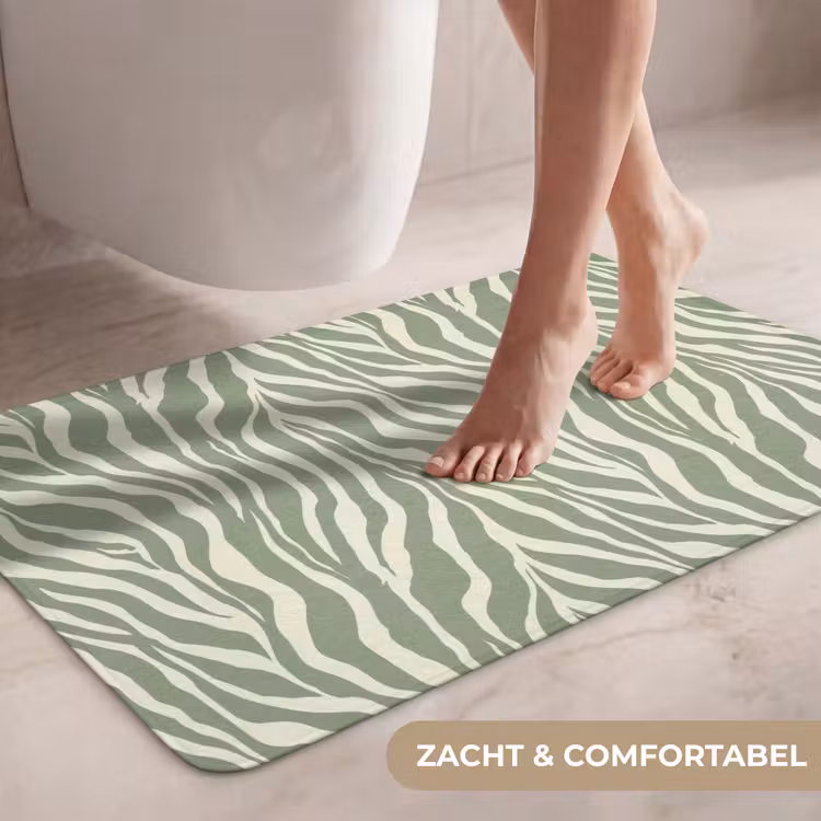 Wc Mat - Zebra - Motief - Groen — 7
