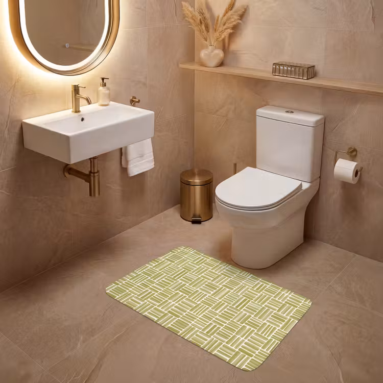 Wc Mat - Vlecht - Patroon - Groen — 4
